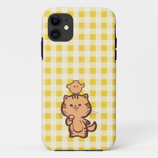 Kat en kleine kip Case-Mate iPhone case (Achterkant)