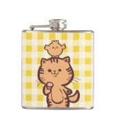 Kat en kleine kip heupfles (Voorkant)