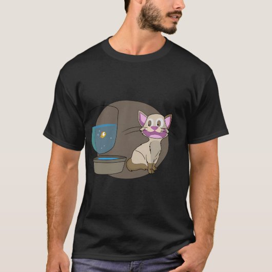 Kat en kleine vis t-shirt (Voorkant)