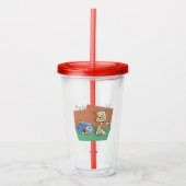 Kat en klip van viskuit acryl drinkbeker (Voorkant)