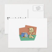 Kat en klip van viskuit briefkaart (Voorkant / Achterkant)