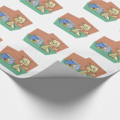 Kat en klip van viskuit cadeaupapier (Hoek)