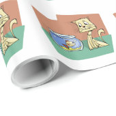 Kat en klip van viskuit cadeaupapier (Rol Hoek)