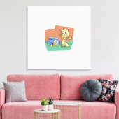 Kat en klip van viskuit canvas afdruk (Insitu (Woonkamer))
