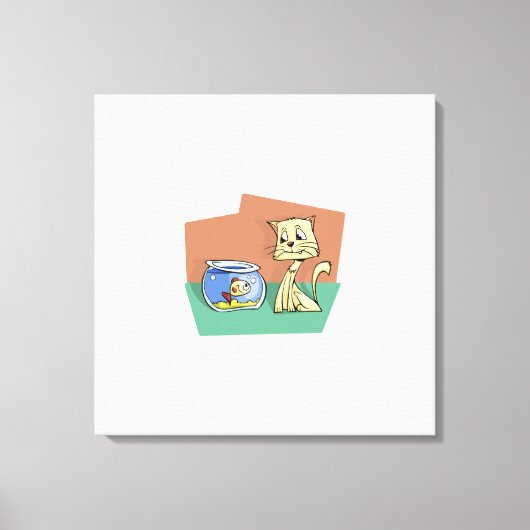 Kat en klip van viskuit canvas afdruk (Voorkant)