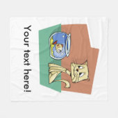 Kat en klip van viskuit fleece deken (Voorkant (Horizontaal))