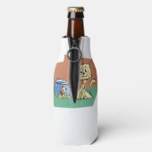 Kat en klip van viskuit flesjeskoeler (Fles Achterkant)