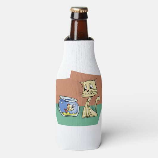 Kat en klip van viskuit flesjeskoeler (Fles Voorkant)
