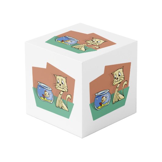 Kat en klip van viskuit kubus (Voorkant hoekig)