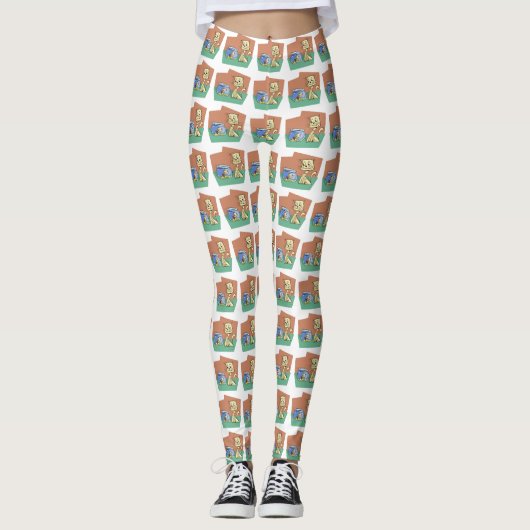 Kat en klip van viskuit leggings (Voorkant)