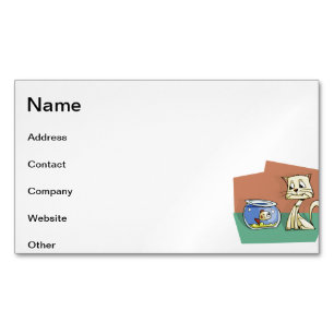 Kat en klip van viskuit magnetisch visitekaartje