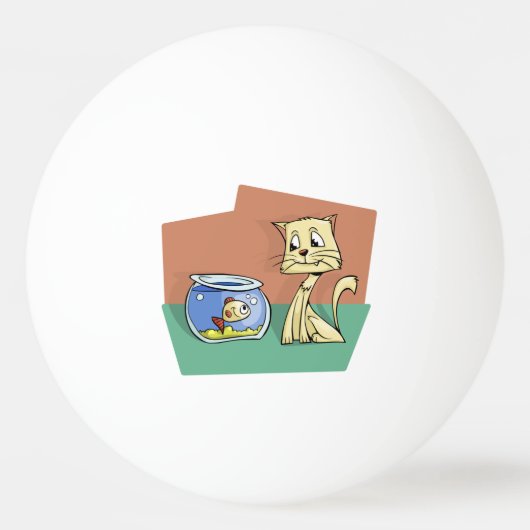 Kat en klip van viskuit pingpongbal (Achterkant)