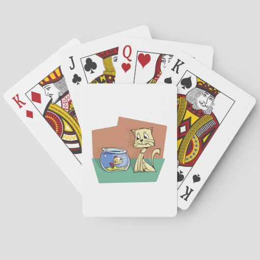 Kat en klip van viskuit pokerkaarten (Achterkant)