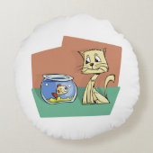 Kat en klip van viskuit rond kussen (Achterkant)