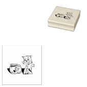 Kat en klip van viskuit rubberstempel (Gestempeld)