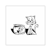 Kat en klip van viskuit rubberstempel (Afrduk)