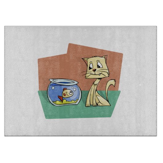 Kat en klip van viskuit snijplank (Voorkant)