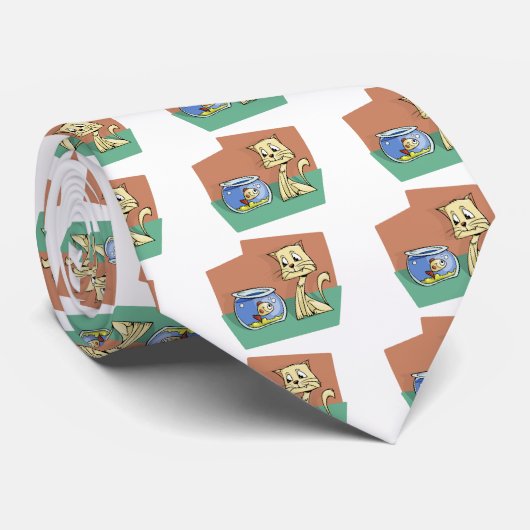 Kat en klip van viskuit stropdas (Opgerold)