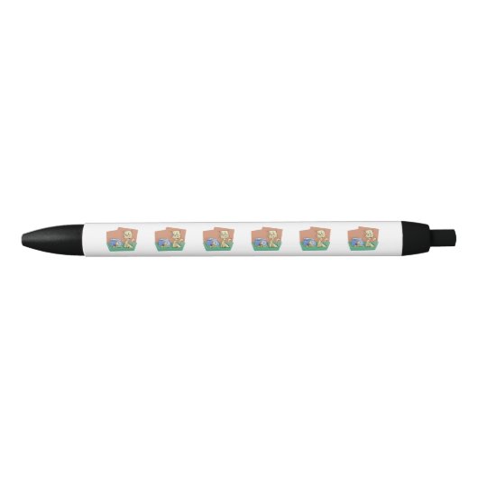 Kat en klip van viskuit zwarte inkt pen (Voorkant)