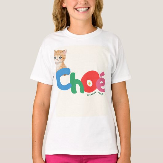 Kat en koe ontwerp T-shirt (Voorkant)