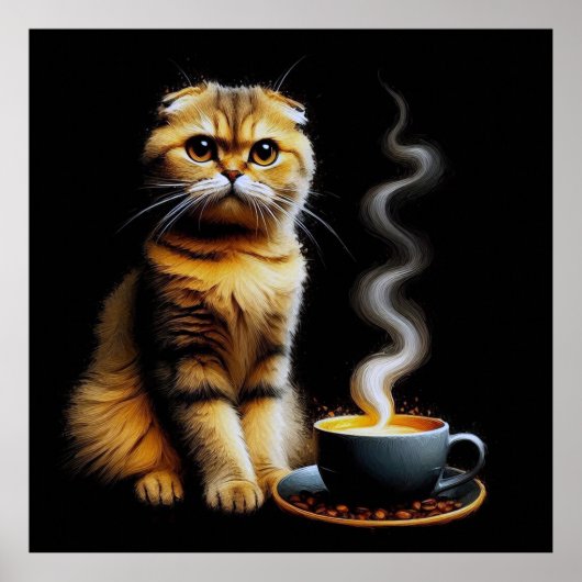 Kat en koffie dromen poster (Voorkant)