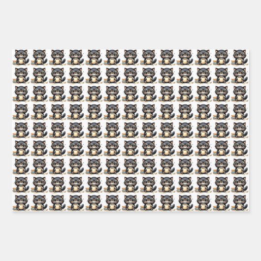 Kat en koffie inpakpapier vel (Voorkant 3)