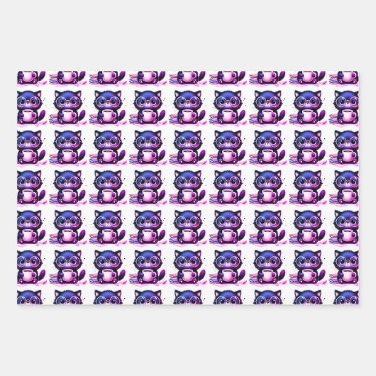 Kat en koffie inpakpapier vel (Voorkant 2)