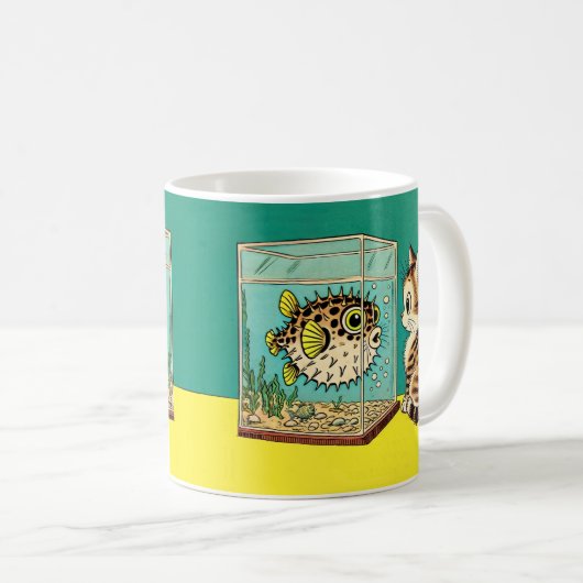 Kat en kogelvis mok (Voorkant rechts)