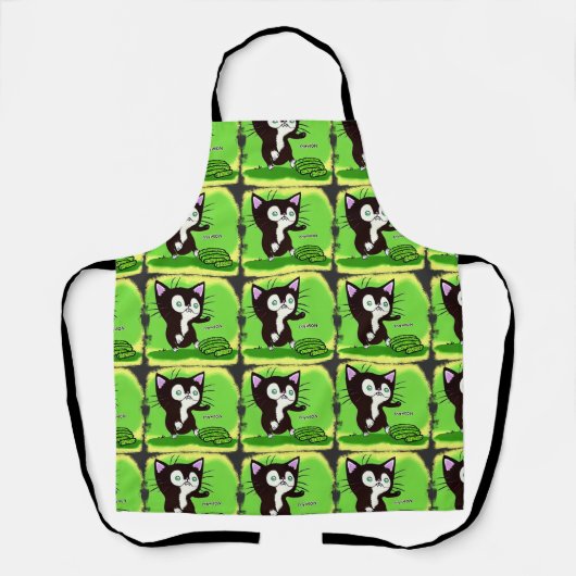 Kat en komkommers schort (Voorkant)