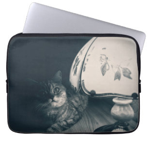 Kat- en lampgeluidfoto laptop sleeve