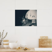 Kat- en lampgeluidfoto poster (Keuken)