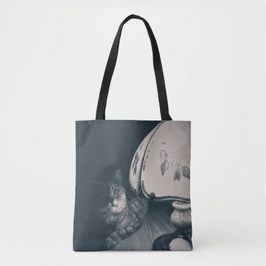 Kat- en lampgeluidfoto tote bag (Voorkant)