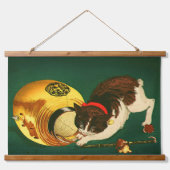 Kat en Lantaarn Kobayashi Kiyochika 1886 Geoogst Hangend Wandkleed (Voorkant)