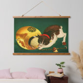 Kat en Lantaarn Kobayashi Kiyochika 1886 Geoogst Hangend Wandkleed (Slaapkamer)