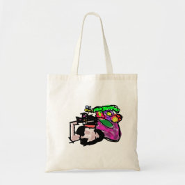 Kat en lentebloemen tote bag