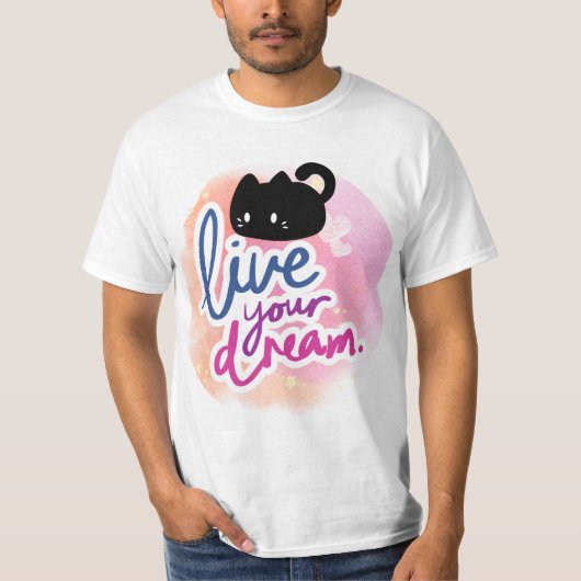 Kat en leuk design T-shirt (Voorkant)