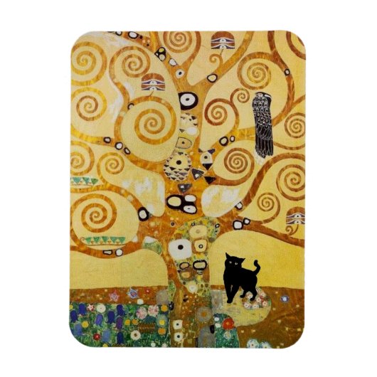 Kat en levensboom magneet (Verticaal)