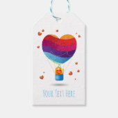 Kat en Liefdesballon Cadeaulabel (Voorkant)