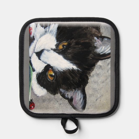 Kat en lieveheersbeestjes Oven Mitts & Pot Holders Pannenlap (Voorkant)