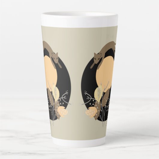 Kat en maan 2 latte mok (Voorkant)