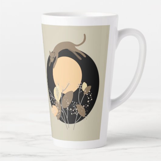 Kat en maan 2 latte mok (Rechts)