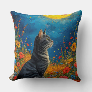 Kat en maan kussen