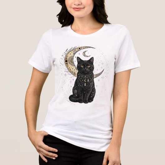 kat en maan t-shirt (Voorkant)