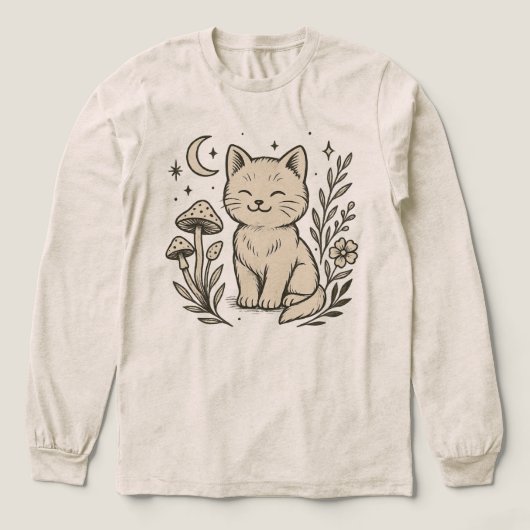 Kat en Mashroom Bella+Canvas Tri-blend Shirt (Voorkant)