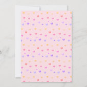 Kat- en meerkleurige uitnodiging voor Confetti op  (Achterkant)