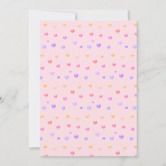 Kat- en meerkleurige uitnodiging voor Confetti op  (Achterkant)