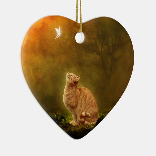 Kat en melk keramisch ornament (Rechts)