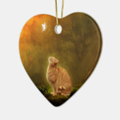 Kat en melk keramisch ornament (Links)