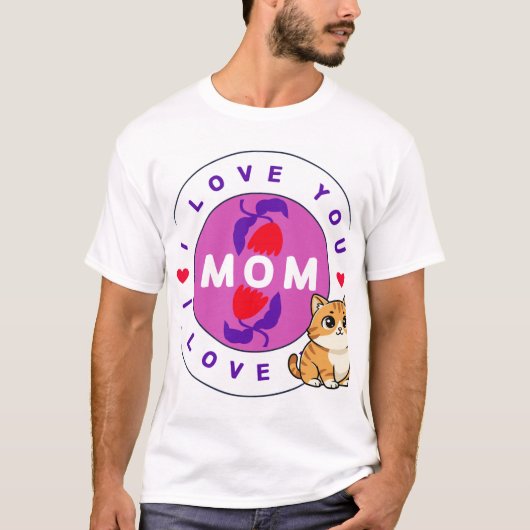 kat en moeder ontwerp T-shirt (Voorkant)