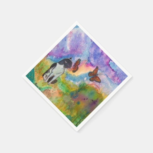 Kat en monarchen papieren servetten (Hoek)